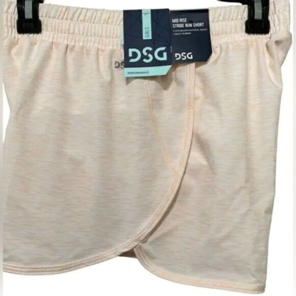 NWT DSG Girls Mid Rise Stride Run Short Peach Heather - Size XL